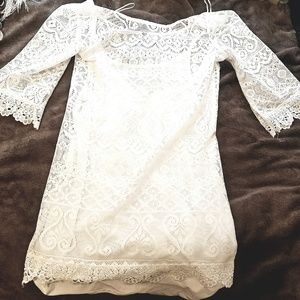 White lace boho dress